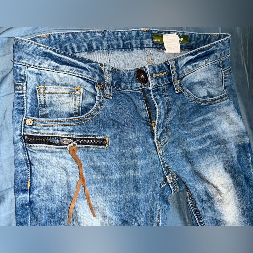 Vintage Jeep Jeans with zippered ankles, skinny leg, medium wash - flawless